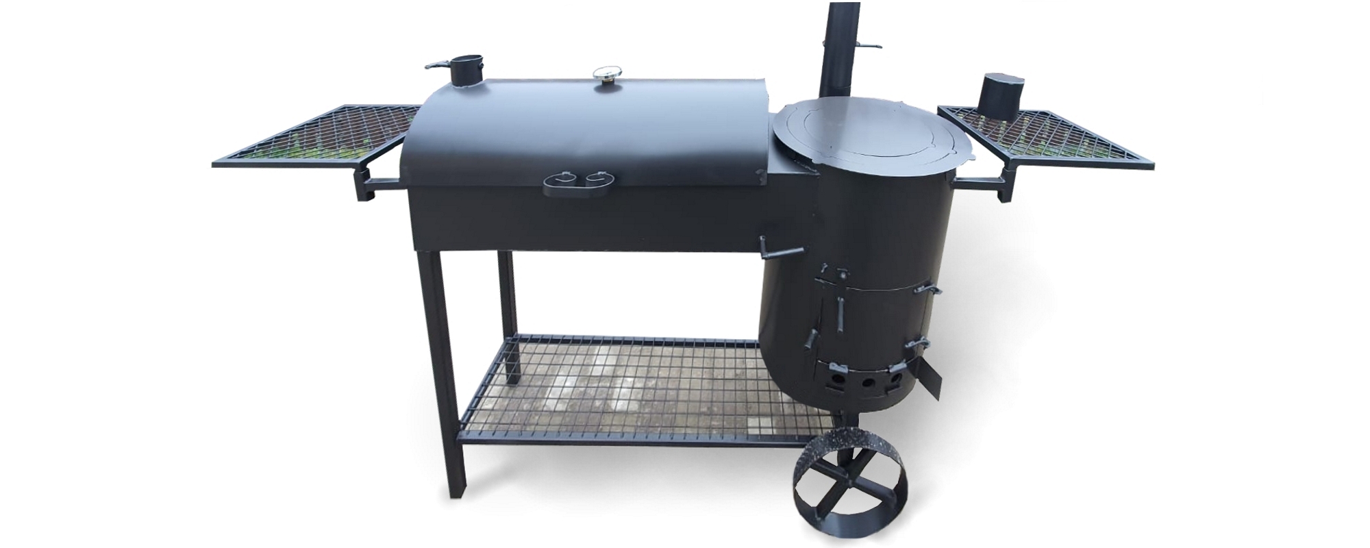 Buy an oven with barbecue and smokehouse (cauldron 12 liters)-3DMaster