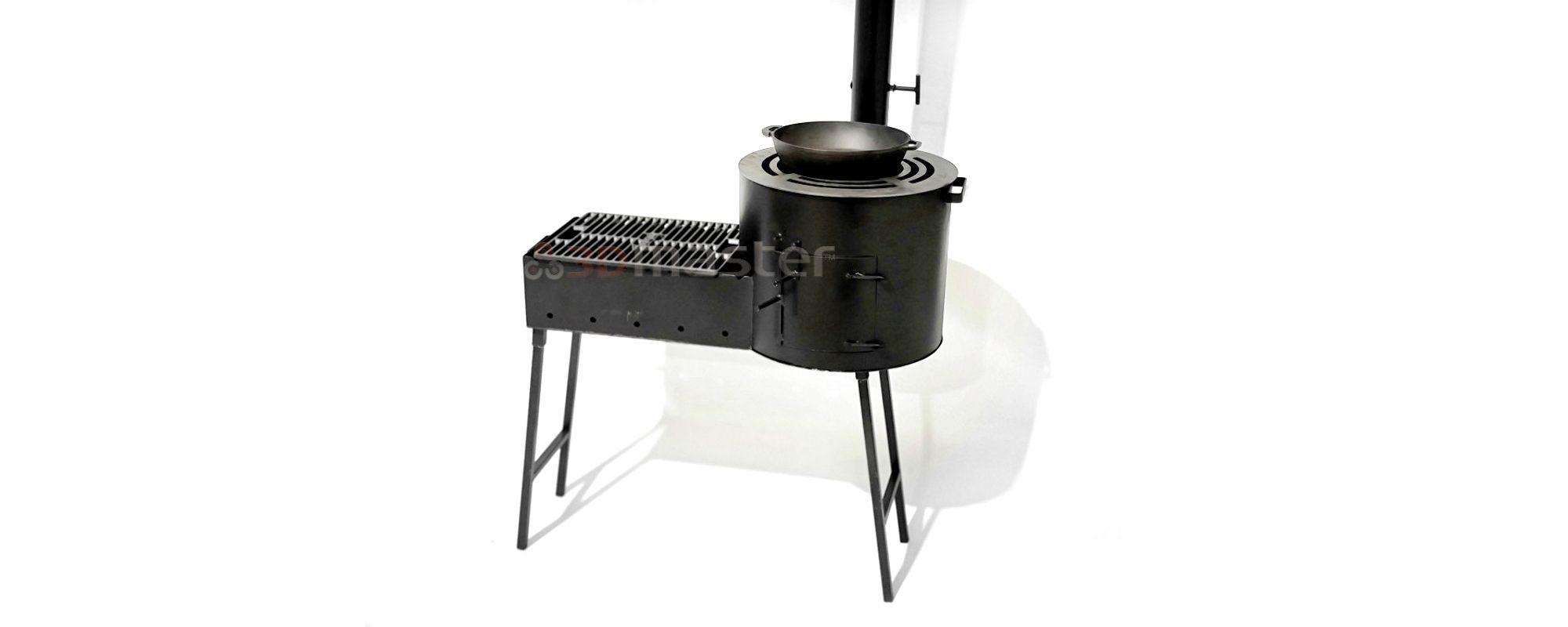Купить печь с мангалом 2 в 1 (бюджет)-3DMaster