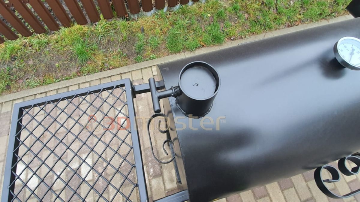 Купить печь с мангалом и коптильней (казан 12 литра)-3DMaster