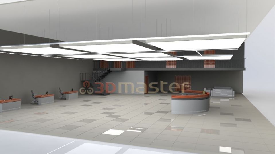 Autosalona apgaismojuma projekts-3DMaster