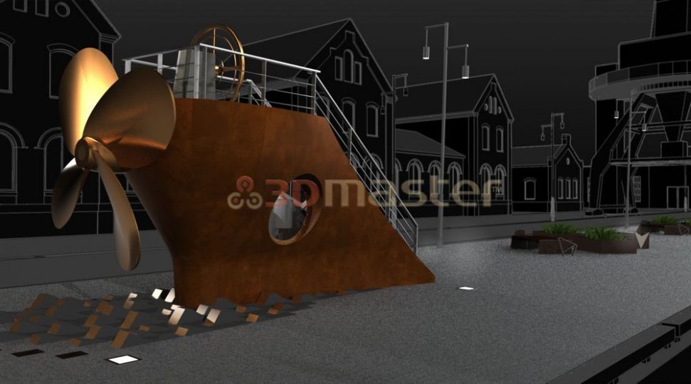 Sabiedriskais objekts - Dzenskrūve uz skata laukuma-3DMaster