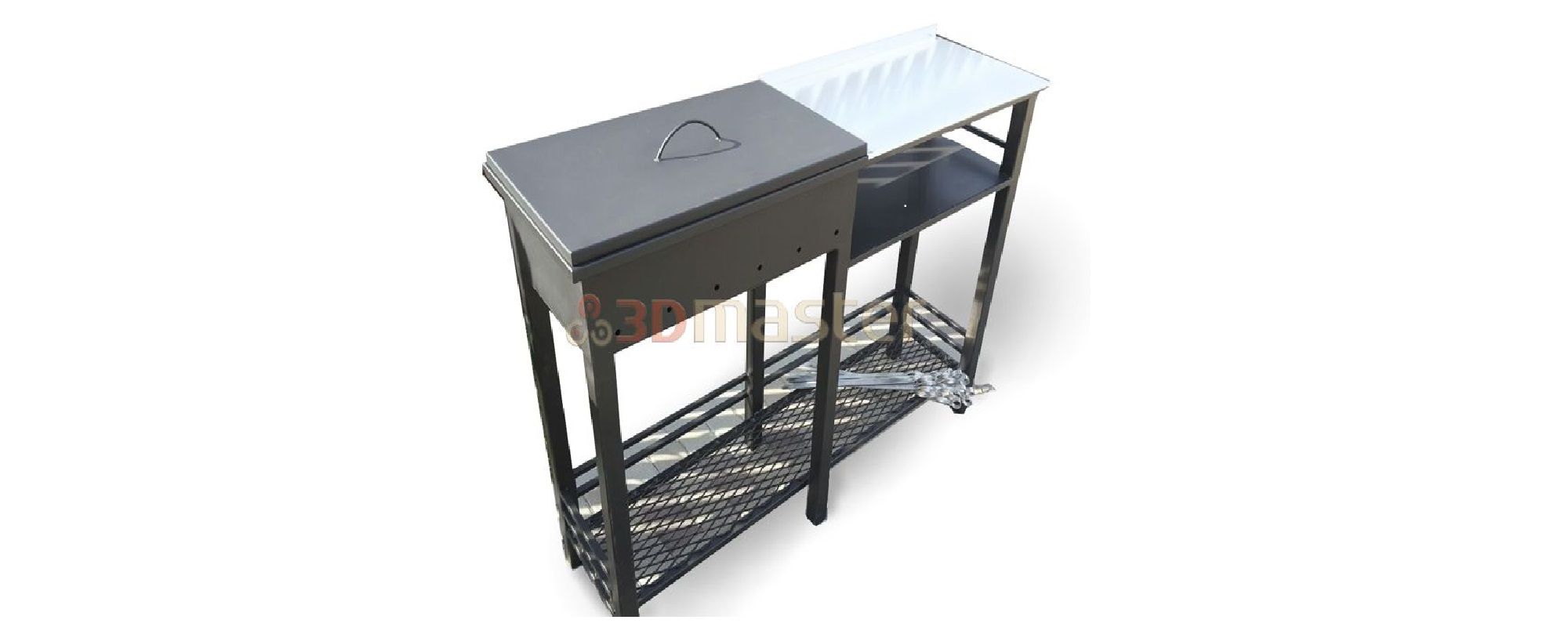 Buy a double barbecue with a shelf - 3DMaster