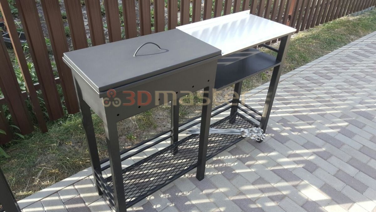 Buy a double barbecue with a shelf-3DMaster